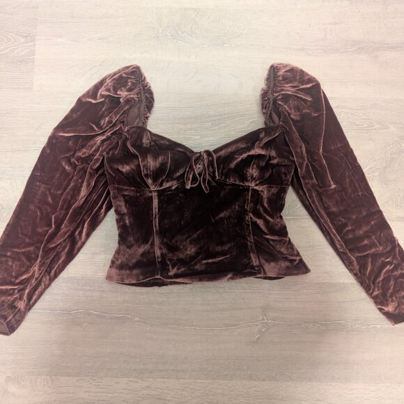 Wilfred Velvet Bustier Crop Top - Picture 8 of 15